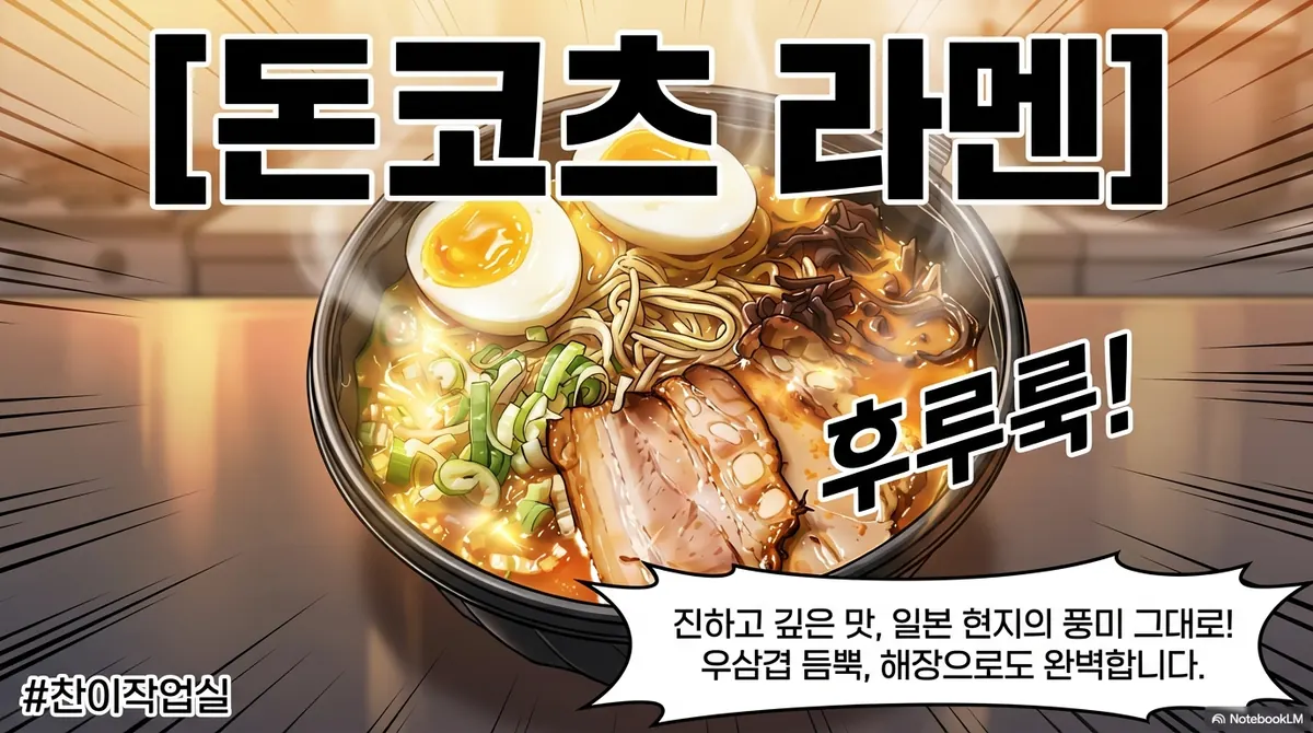 돈코츠 라멘: 진하고 깊은 맛, 일본 현지의 풍미 그대로. 우삼겹 듬뿍, 해장으로도 완벽