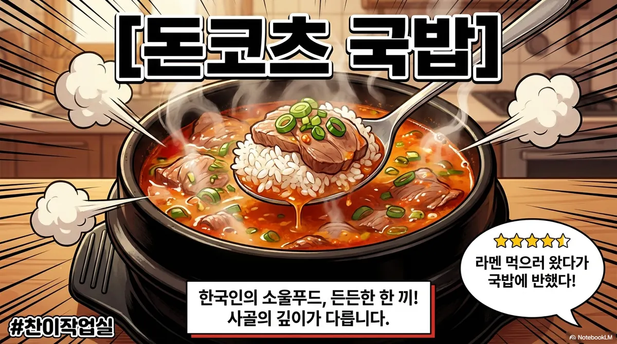돈코츠 국밥: 한국인의 소울푸드, 든든한 한 끼. 사골의 깊이가 다릅니다